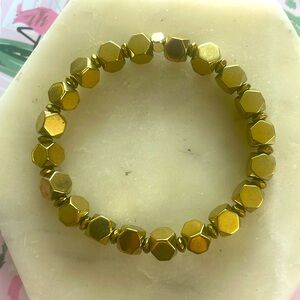 Hematite large cube bracelet